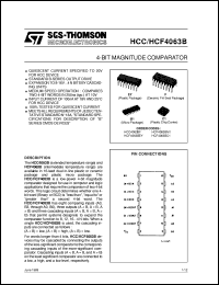HCF4063B datasheet: 4-BIT MAGNITUDE COMPARATOR HCF4063B