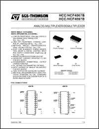 HCF4067B datasheet: ANALOG MULTIPLEXER/DEMULTIPLEXER HCF4067B