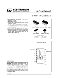 HCF4068B datasheet: 8-INPUT NAND/AND GATE HCF4068B