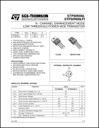 STP50N06L datasheet: N-CHANNEL ENHANCEMENT MODE LOW THRESHOLD POWER MOS TRANSISTORS STP50N06L