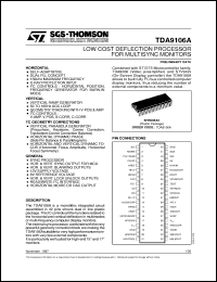 TDA9106A datasheet: LOW-COST DEFLECTION PROCESSOR FOR MULTISYNC MONITORS TDA9106A