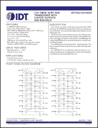 IDT74ALVCH16245PF datasheet: 3.3V CMOS 16-bit transceiver with 3-state outputs and bus-hold IDT74ALVCH16245PF