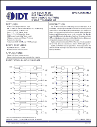 IDT74AUCR16245APF datasheet: 3.3V CMOS 16-bit transceiver with 3-state outputs, 5Volt tolerant I/O IDT74AUCR16245APF