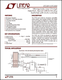 LTC222MJ datasheet: Micropower, low charge injection, quad CMOS analog switches with data latches LTC222MJ