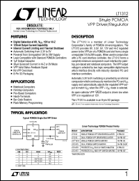 LT1312CS8 datasheet: Single PCMCIA VPP driver/regulator LT1312CS8