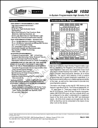 ispLSI1032-90LJ datasheet: In-system programmable high density programmable logic, 12ns ispLSI1032-90LJ