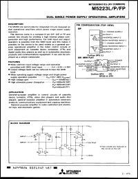 M5223P datasheet: Dual single power supply operational amplifier M5223P
