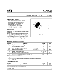BAS70-07 datasheet: SMALL SIGNAL SCHOTTKY DIODE BAS70-07