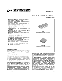 STU2071FN datasheet: 4B3T U INTERFACE CIRCUIT STU2071FN