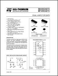 M74HC4072 datasheet: DUAL 4 INPUT OR GATE M74HC4072