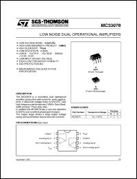 MC33078D datasheet: LOW NOISE DUAL BIPOLAR OP-AMPS MC33078D