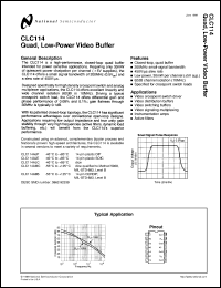 CLC114AJE-TR13 datasheet: Quad, Low-Power Video Buffer CLC114AJE-TR13