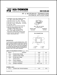 SD1540-08 datasheet: AVIONICS APPLICATIONS RF & MICROWAVE TRANSISTORS SD1540-08