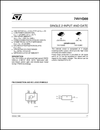 74V1G08 datasheet: SINGLE 2-INPUT AND GATE 74V1G08