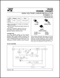 VB408 datasheet: HIGH VOLTAGE LINEAR REGULATOR POWER I.C. VB408