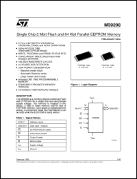 M39208 datasheet: SINGLE CHIP 2 MBIT FLASH AND 64 KBIT PARALLEL EEPROM MEMORY M39208
