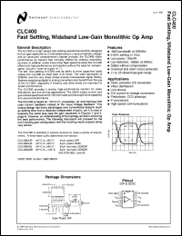 CLC400AJ-MLS datasheet: Fast Settling, Wideband Low-Gain Monolithic Op Amp CLC400AJ-MLS