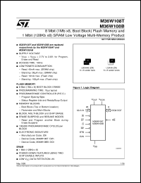 M36W108B datasheet: 8 MBIT (1MB X8, BOOT BLOCK) FLASH MEMORY AND 1 MBIT (128KB X8) SRAM LOW VOLTAGE MULTI-MEMORY PRODUCT M36W108B