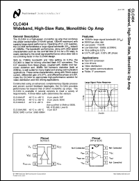CLC404AJE datasheet: Wideband, High-Slew Rate, Monolithic Op Amp CLC404AJE