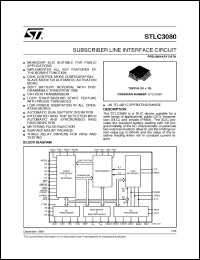 STLC3080 datasheet: SUBSCRIBER LINE INTERFACE CIRCUIT STLC3080