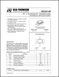 SD1541-09 datasheet: AVIONICS APPLICATIONS RF & MICROWAVE TRANSISTORS SD1541-09