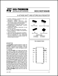 HCF4094B datasheet: 8-STAGE SHIFT-AND-STORE BUS REGISTER HCF4094B