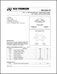 SD1224-10 datasheet: HF SSB APPLICATIONS RF & MICROWAVE TRANSISTORS SD1224-10