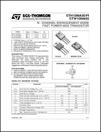 STH10NA50FI datasheet: N-CHANNEL ENHANCEMENT MODE FAST POWER MOS TRANSISTORS STH10NA50FI