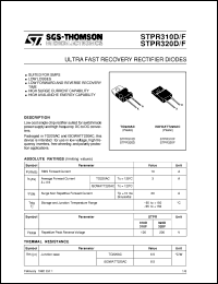 STPR310D datasheet: ULTRA FAST RECOVERY RECTIFIER DIODES STPR310D