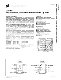 CLC409AJE datasheet: Very Wideband, Low Distortion Monolithic Op Amp CLC409AJE