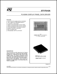 STV7610A datasheet: PLASMA DISPLAY PANEL DATA DRIVER-HIGH PIN COUNT DATA DRIVER STV7610A