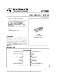 STV8211 datasheet: VIDEO & SOUND IF SYSTEM STV8211