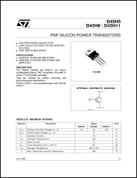 D45H11 datasheet: SILICON PNP TRANSISTORS D45H11