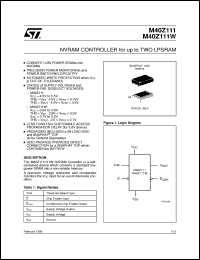 M40Z111 datasheet: NVRAM CONTROLLER FOR UP TO TWO LPSRAM M40Z111