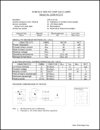 LEM-41221T datasheet: Surface mount chip LED lamp. Emitter color yellow. Lens color water clear. LEM-41221T