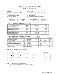 LEM-51221T datasheet: Surface mount chip LED lamp. Emitter color yellow green. Lens color water clear. LEM-51221T