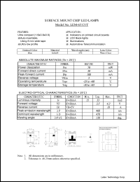 LEM-65121T datasheet: Surface mount chip LED lamp. Emitter color blue. Lens color water clear. LEM-65121T