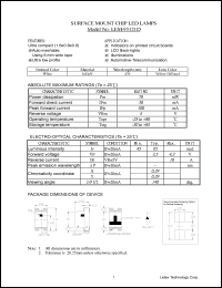 LEM-95121D datasheet: Surface mount chip LED lamp. Emitter color white. Lens color yellow diffused. LEM-95121D