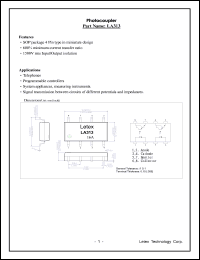 LA313 datasheet: Photocoupler. 1500 Vrms input/output isolation. LA313