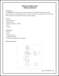 LBR-123F datasheet: Reflective object sensor. LBR-123F