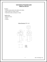 LBT-124 datasheet: Subminiature photointerrupter. LBT-124