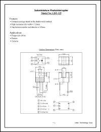 LBT-125 datasheet: Subminiature photointerrupter. LBT-125