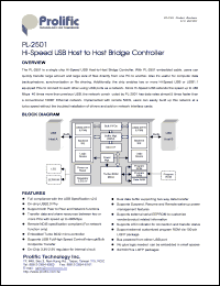 PL-2501 datasheet: Hi-speed USB host to host bridge controller PL-2501
