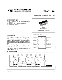 TEA5114A datasheet: RGB SWITCHING CIRCUIT TEA5114A