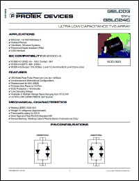 GBLC12C datasheet: 12.0V; 350W; ultra low capacitance TVS array. For ethernet- 10/100/1000 base T, USB interface, cellular phones, handheld - wireless systems, personal digital assistant (PDA) GBLC12C