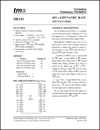 T2316405A datasheet: 0.5 to 4.6V; 1.0W; 4M x 4 dynamic RAM: EDO page mode T2316405A