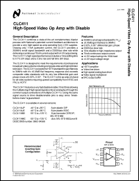 CLC411MDC datasheet: High-Speed Video Op Amp with Disable CLC411MDC