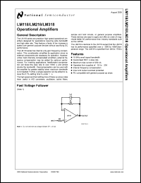 LM118H datasheet: Operational amplifier LM118H