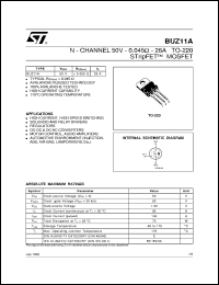 BUZ11A datasheet: N-CHANNEL 50V - 0.045 OHM - 26A TO-220 STRIPFET POWER MOSFET BUZ11A