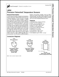 LM34DM datasheet: Precision fahrenheit temperature sensor LM34DM